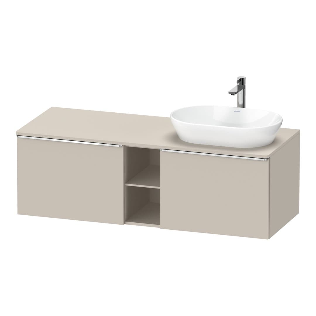Duravit D-Neo – Έπιπλο Νιπτήρα – 1400 mm, για κονσόλα, 2 συρτάρια, νιπτήρας δεξιά, Chrome High Gloss – Taupe Matt, Decor (DE4950R10910000)