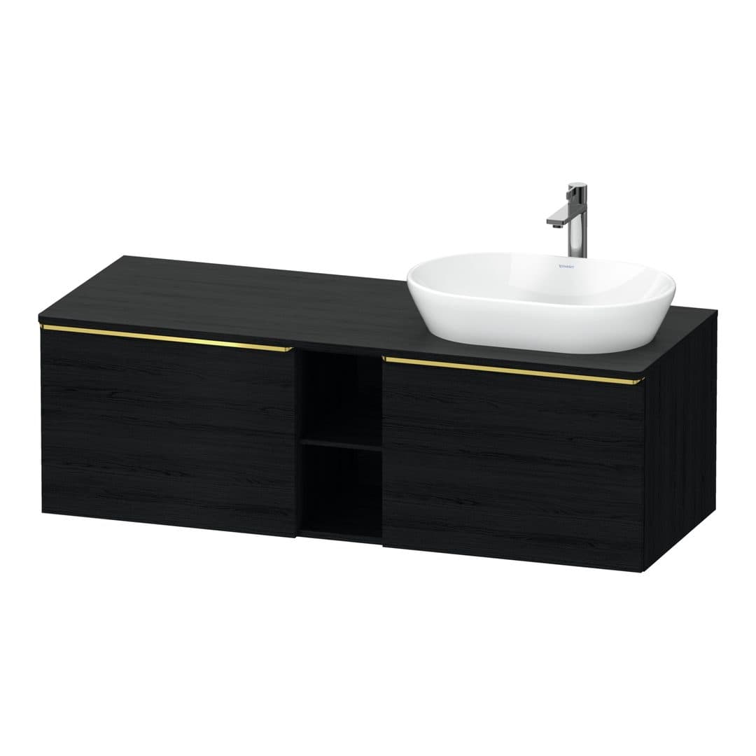 Duravit D-Neo – Έπιπλο Νιπτήρα – 1400 mm, για κονσόλα, 2 συρτάρια, νιπτήρας δεξιά, Gold Polished – Black oak Matt, Decor (DE4950R34160000)