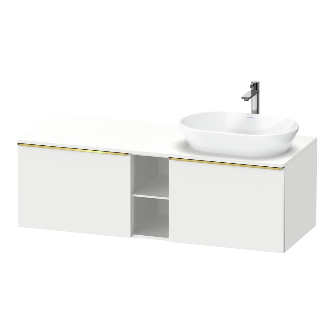 Duravit D-Neo – Έπιπλο Νιπτήρα – 1400 mm, για κονσόλα, 2 συρτάρια, νιπτήρας δεξιά, Gold Polished – White Matt, Decor (DE4950R34180000)