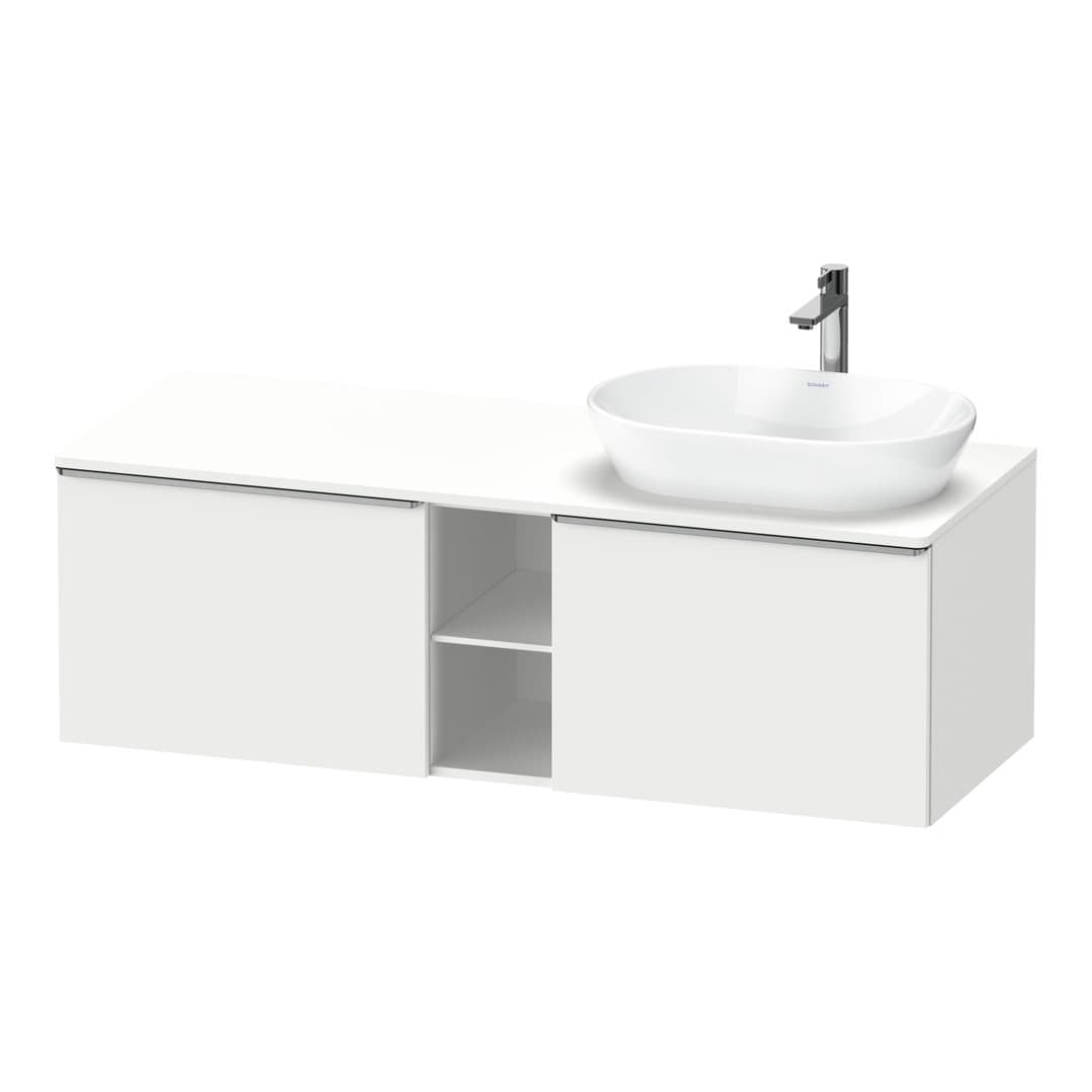Duravit D-Neo – Έπιπλο Νιπτήρα – 1400 mm, για κονσόλα, 2 συρτάρια, νιπτήρας δεξιά, Stainless steel Brushed – White Matt, Decor (DE4950R70180000)