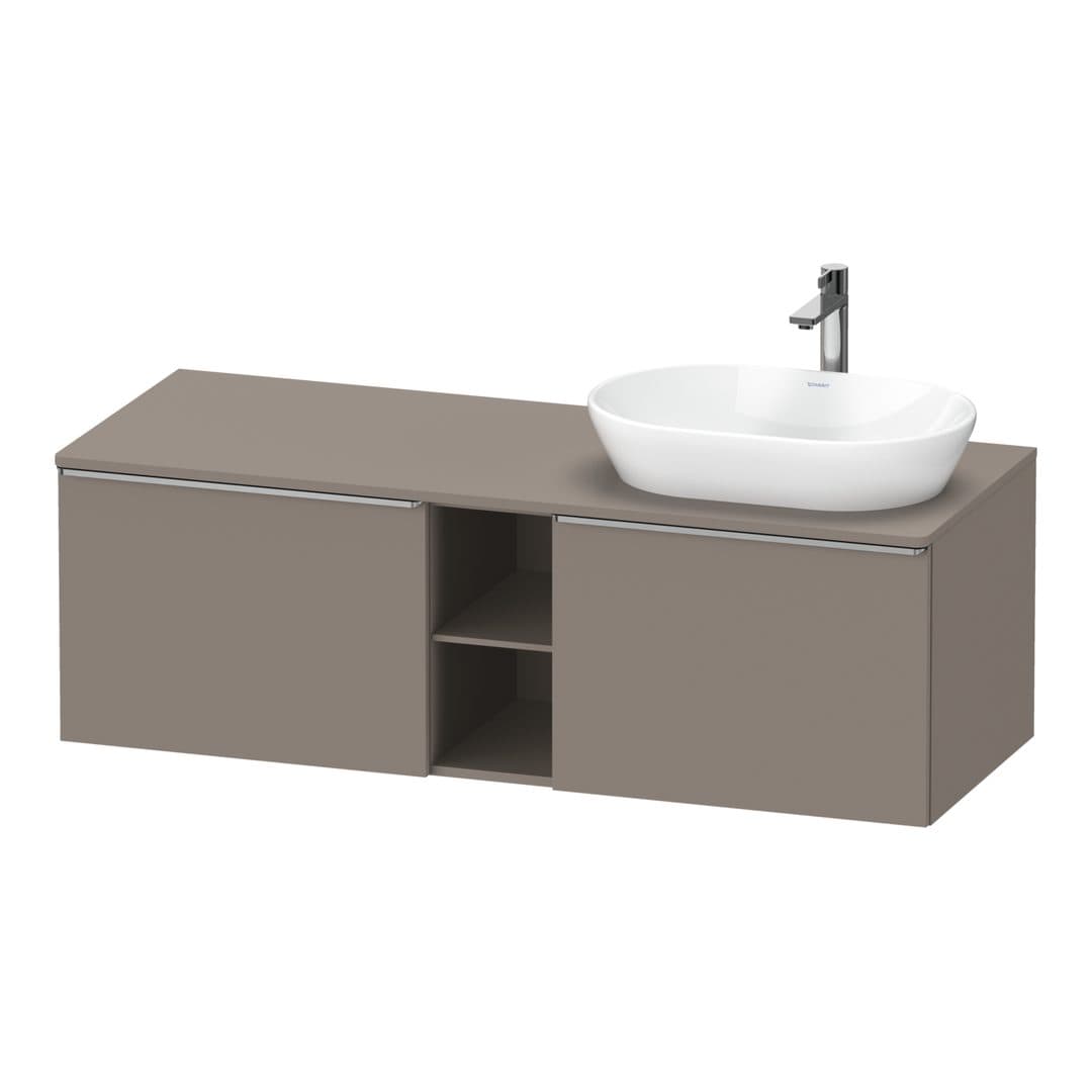 Duravit D-Neo – Έπιπλο Νιπτήρα – 1400 mm, για κονσόλα, 2 συρτάρια, νιπτήρας δεξιά, Stainless steel Brushed – Basalte Matt, Decor (DE4950R70430000)