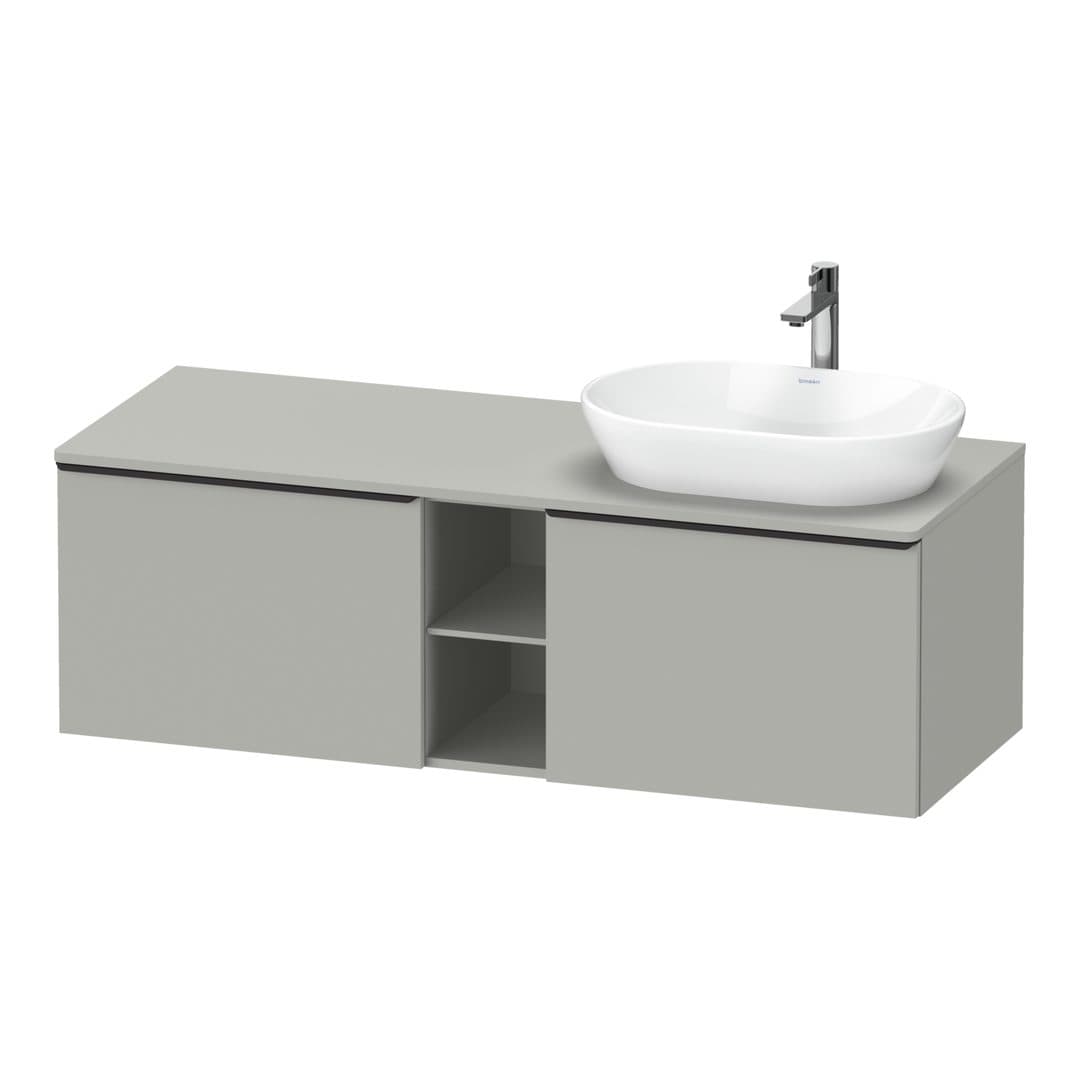 Duravit D-Neo – Έπιπλο Νιπτήρα – 1400 mm, για κονσόλα, 2 συρτάρια, νιπτήρας δεξιά, Diamond black Matt – Concrete grey Matt, Decor (DE4950RBD070000)