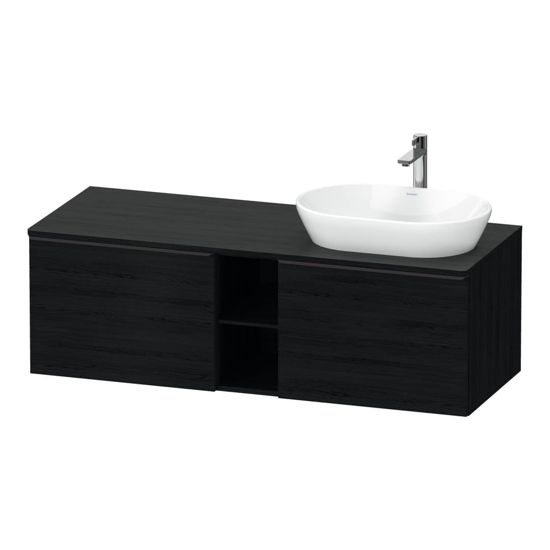 Duravit D-Neo – Έπιπλο Νιπτήρα – 1400 mm, για κονσόλα, 2 συρτάρια, νιπτήρας δεξιά, Diamond black Matt – Black oak Matt, Decor (DE4950RBD160000)