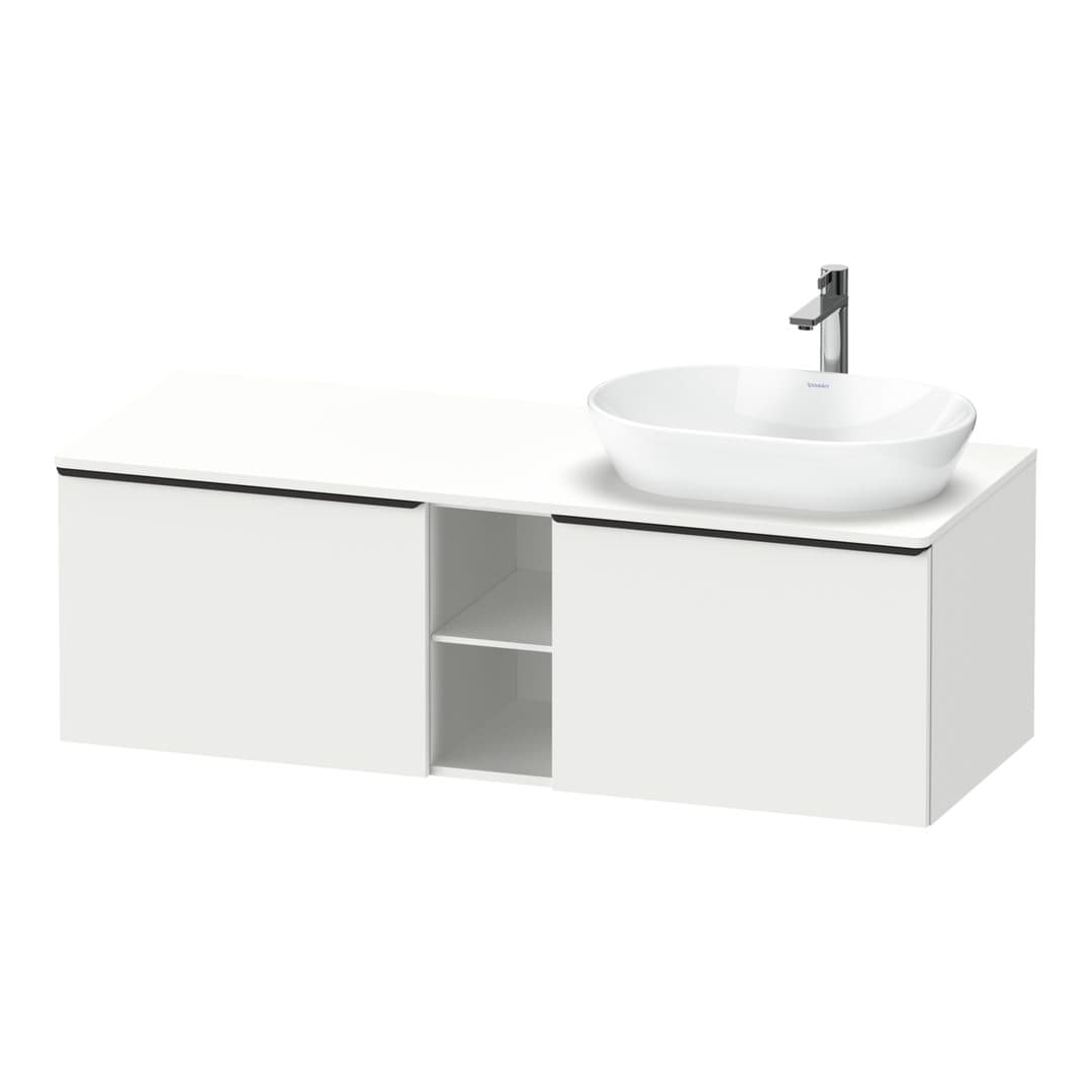 Duravit D-Neo – Έπιπλο Νιπτήρα – 1400 mm, για κονσόλα, 2 συρτάρια, νιπτήρας δεξιά, Diamond black Matt – White Matt, Decor (DE4950RBD180000)