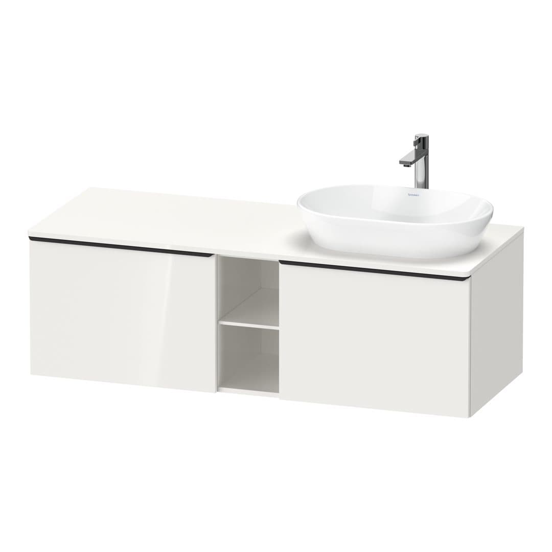 Duravit D-Neo – Έπιπλο Νιπτήρα – 1400 mm, για κονσόλα, 2 συρτάρια, νιπτήρας δεξιά, Diamond black Matt – White High Gloss, Decor (DE4950RBD220000)