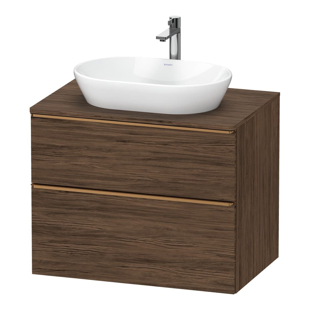 Duravit D-Neo – Έπιπλο Νιπτήρα – 800 mm, για κονσόλα, 2 συρτάρια, νιπτήρας κέντρο, Bronze Brushed – Walnut dark Matt, Decor (DE4967004210000)