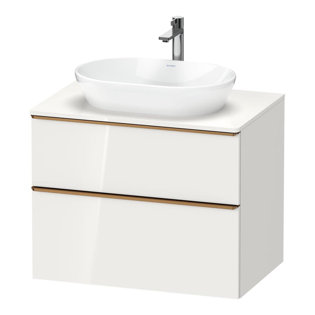 Duravit D-Neo – Έπιπλο Νιπτήρα – 800 mm, για κονσόλα, 2 συρτάρια, νιπτήρας κέντρο, Bronze Brushed – White High Gloss, Decor (DE4967004220000)