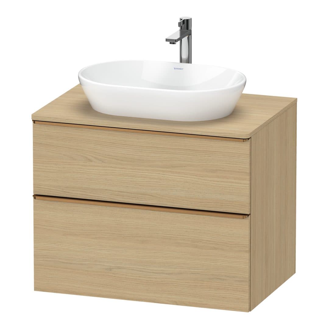 Duravit D-Neo – Έπιπλο Νιπτήρα – 800 mm, για κονσόλα, 2 συρτάρια, νιπτήρας κέντρο, Bronze Brushed – Natural oak, Decor (DE4967004300000)