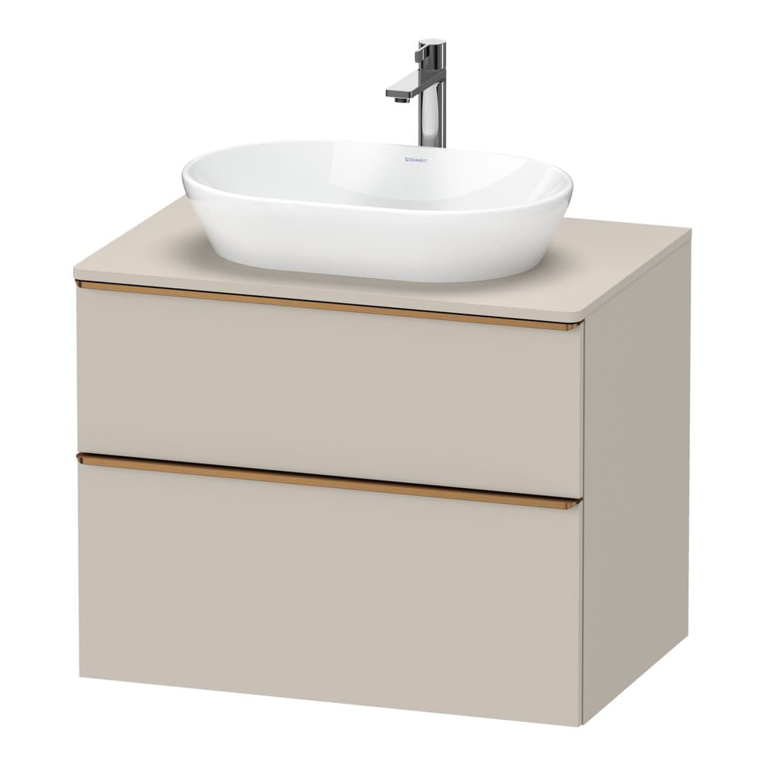 Duravit D-Neo – Έπιπλο Νιπτήρα – 800 mm, για κονσόλα, 2 συρτάρια, νιπτήρας κέντρο, Bronze Brushed – Taupe Matt, Decor (DE4967004910000)