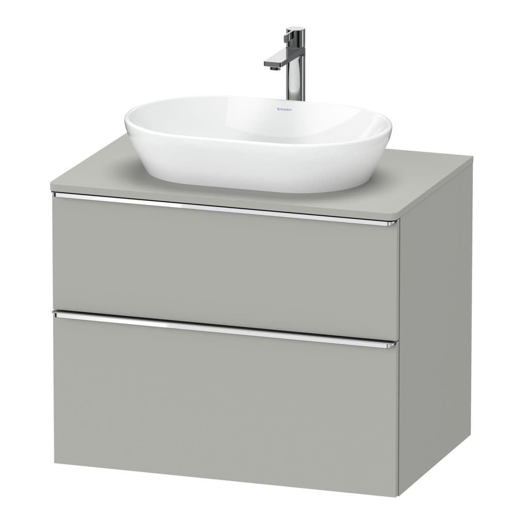 Duravit D-Neo – Έπιπλο Νιπτήρα – 800 mm, για κονσόλα, 2 συρτάρια, νιπτήρας κέντρο, Chrome High Gloss – Concrete grey Matt, Decor (DE4967010070000)