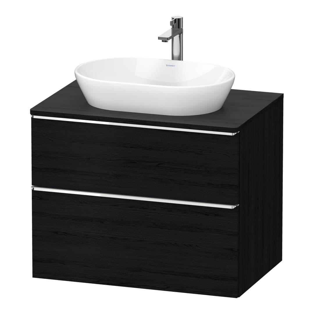 Duravit D-Neo – Έπιπλο Νιπτήρα – 800 mm, για κονσόλα, 2 συρτάρια, νιπτήρας κέντρο, Chrome High Gloss – Black oak Matt, Decor (DE4967010160000)