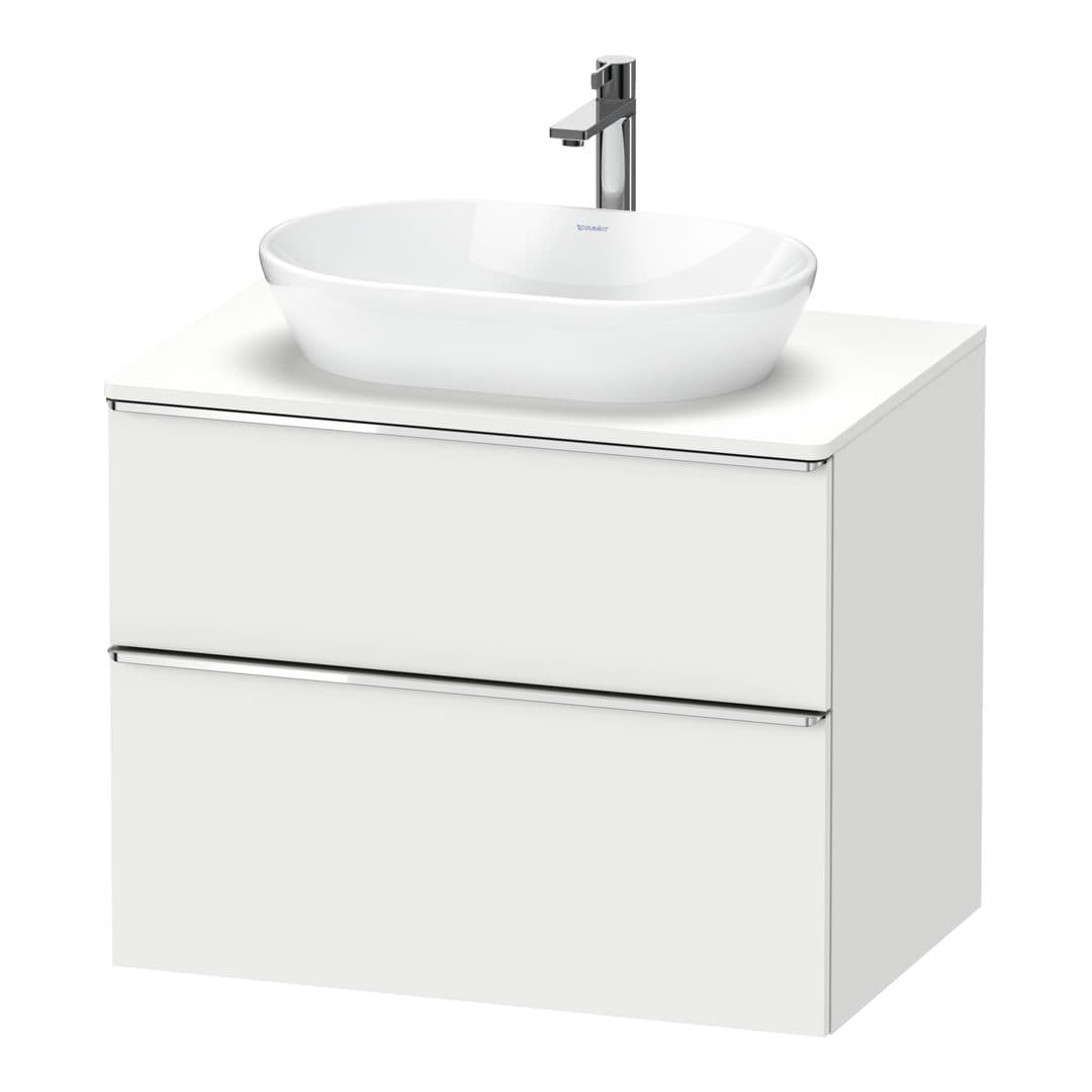Duravit D-Neo – Έπιπλο Νιπτήρα – 800 mm, για κονσόλα, 2 συρτάρια, νιπτήρας κέντρο, Chrome High Gloss – White Matt, Decor (DE4967010180000)