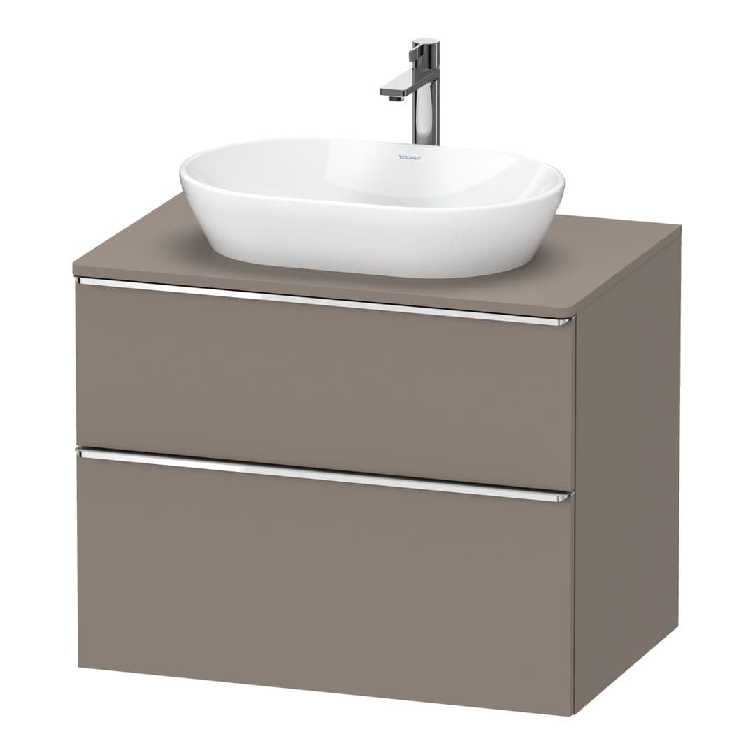 Duravit D-Neo – Έπιπλο Νιπτήρα – 800 mm, για κονσόλα, 2 συρτάρια, νιπτήρας κέντρο, Chrome High Gloss – Basalte Matt, Decor (DE4967010430000)
