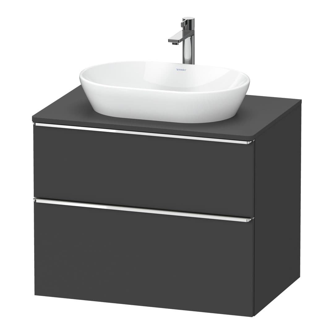 Duravit D-Neo – Έπιπλο Νιπτήρα – 800 mm, για κονσόλα, 2 συρτάρια, νιπτήρας κέντρο, Chrome High Gloss – Graphite Matt, Decor (DE4967010490000)