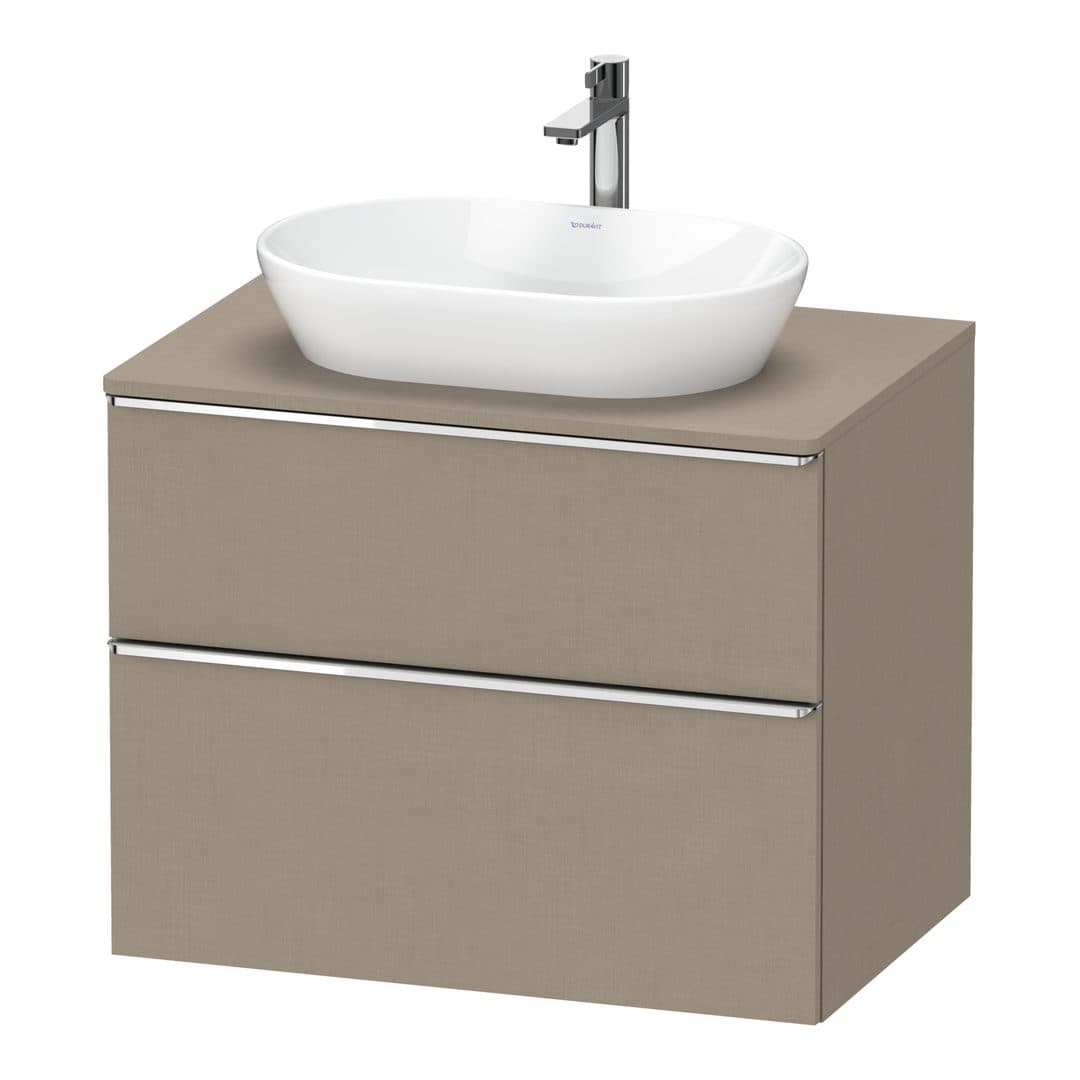 Duravit D-Neo – Έπιπλο Νιπτήρα – 800 mm, για κονσόλα, 2 συρτάρια, νιπτήρας κέντρο, Chrome High Gloss – Linen Matt, Decor (DE4967010750000)