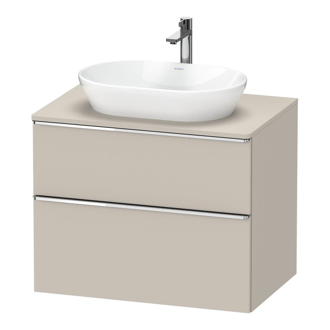 Duravit D-Neo – Έπιπλο Νιπτήρα – 800 mm, για κονσόλα, 2 συρτάρια, νιπτήρας κέντρο, Chrome High Gloss – Taupe Matt, Decor (DE4967010910000)