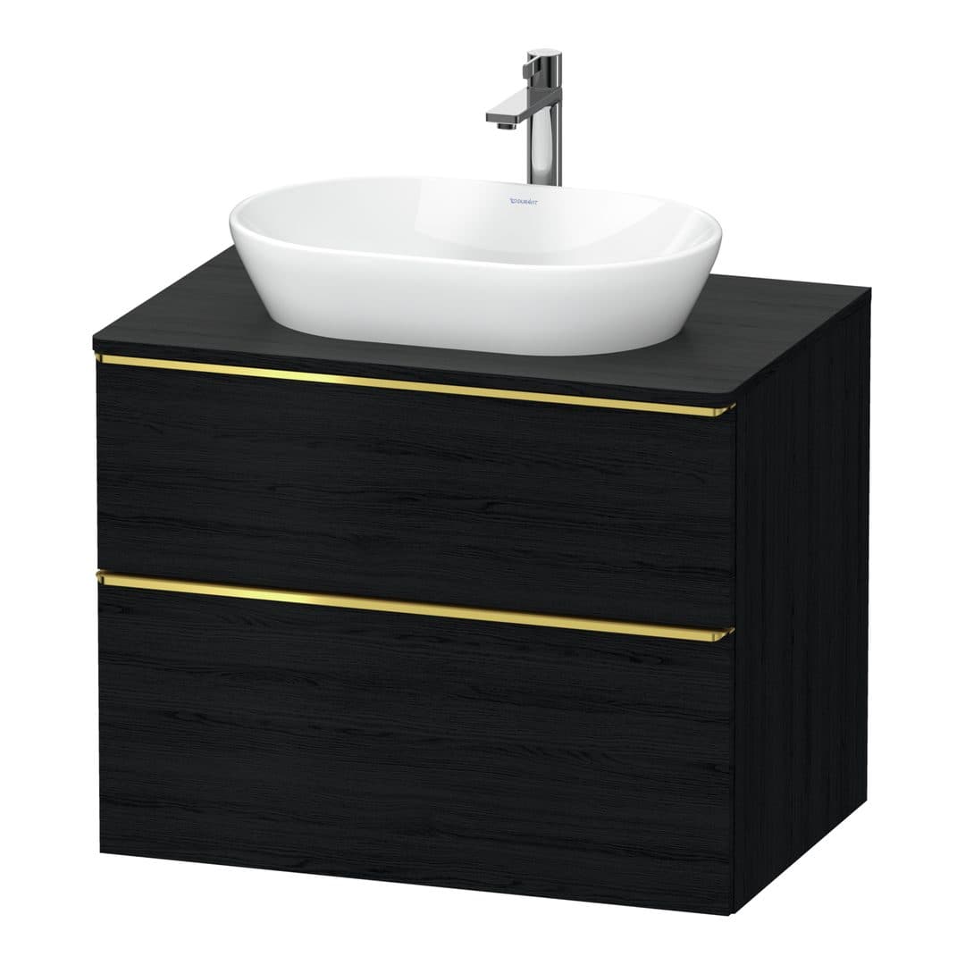 Duravit D-Neo – Έπιπλο Νιπτήρα – 800 mm, για κονσόλα, 2 συρτάρια, νιπτήρας κέντρο, Gold Polished – Black oak Matt, Decor (DE4967034160000)