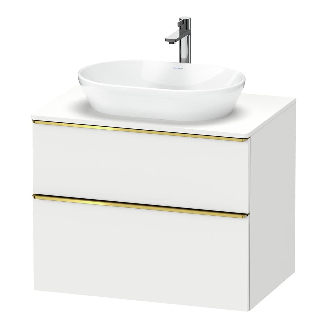 Duravit D-Neo – Έπιπλο Νιπτήρα – 800 mm, για κονσόλα, 2 συρτάρια, νιπτήρας κέντρο, Gold Polished – White Matt, Decor (DE4967034180000)