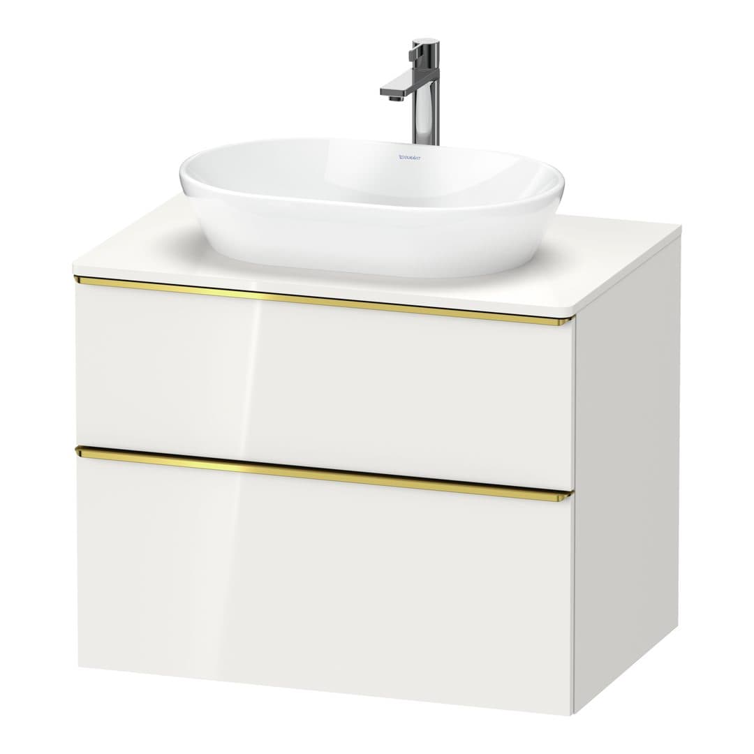 Duravit D-Neo – Έπιπλο Νιπτήρα – 800 mm, για κονσόλα, 2 συρτάρια, νιπτήρας κέντρο, Gold Polished – White High Gloss, Decor (DE4967034220000)
