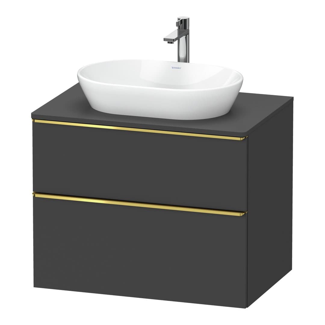 Duravit D-Neo – Έπιπλο Νιπτήρα – 800 mm, για κονσόλα, 2 συρτάρια, νιπτήρας κέντρο, Gold Polished – Graphite Matt, Decor (DE4967034490000)