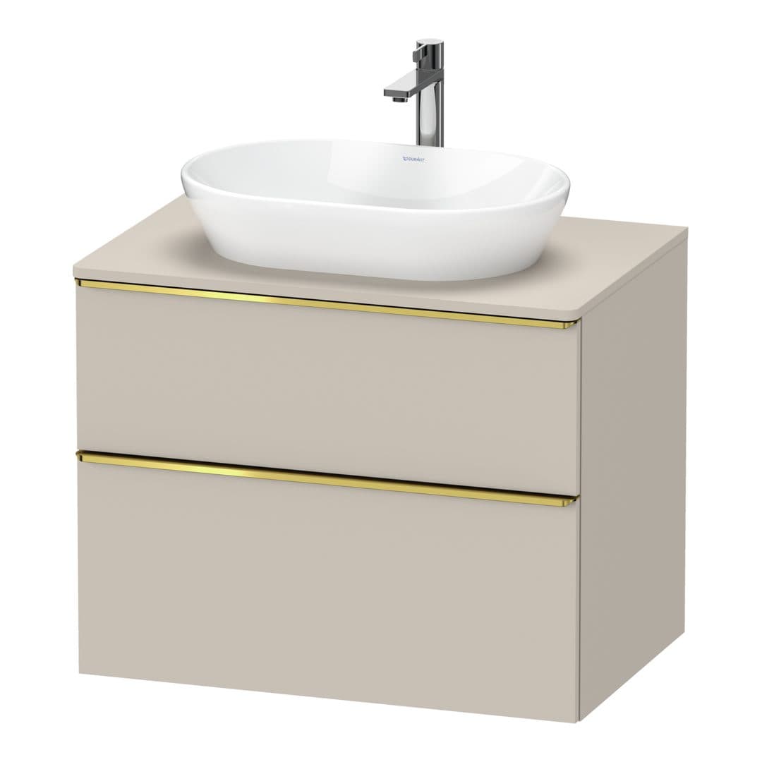 Duravit D-Neo – Έπιπλο Νιπτήρα – 800 mm, για κονσόλα, 2 συρτάρια, νιπτήρας κέντρο, Gold Polished – Taupe Matt, Decor (DE4967034910000)