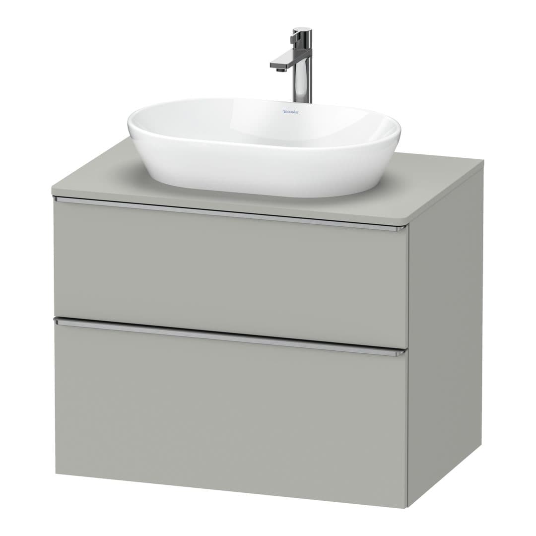 Duravit D-Neo – Έπιπλο Νιπτήρα – 800 mm, για κονσόλα, 2 συρτάρια, νιπτήρας κέντρο, Stainless steel Brushed – Concrete grey Matt, Decor (DE4967070070000)