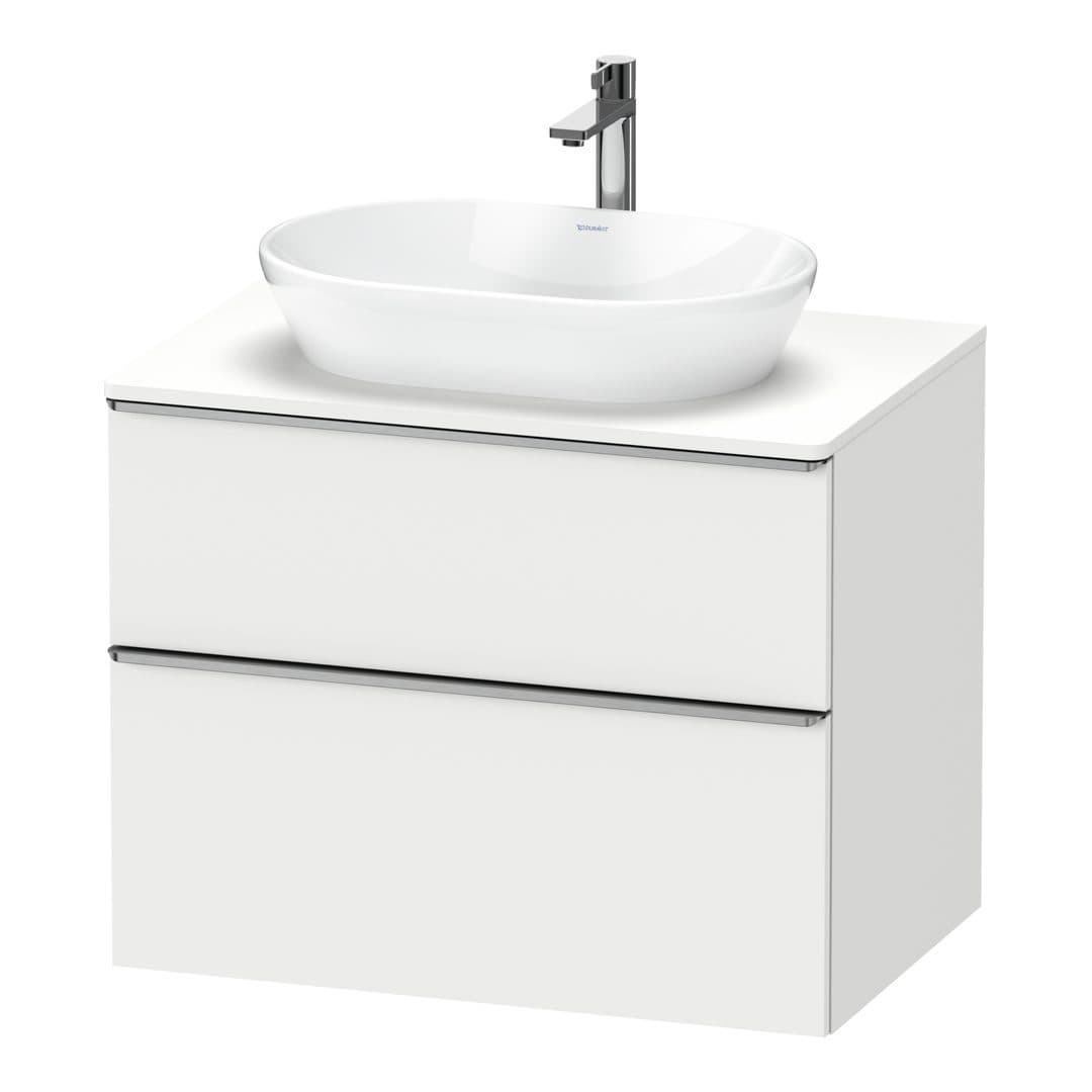 Duravit D-Neo – Έπιπλο Νιπτήρα – 800 mm, για κονσόλα, 2 συρτάρια, νιπτήρας κέντρο, Stainless steel Brushed – White Matt, Decor (DE4967070180000)