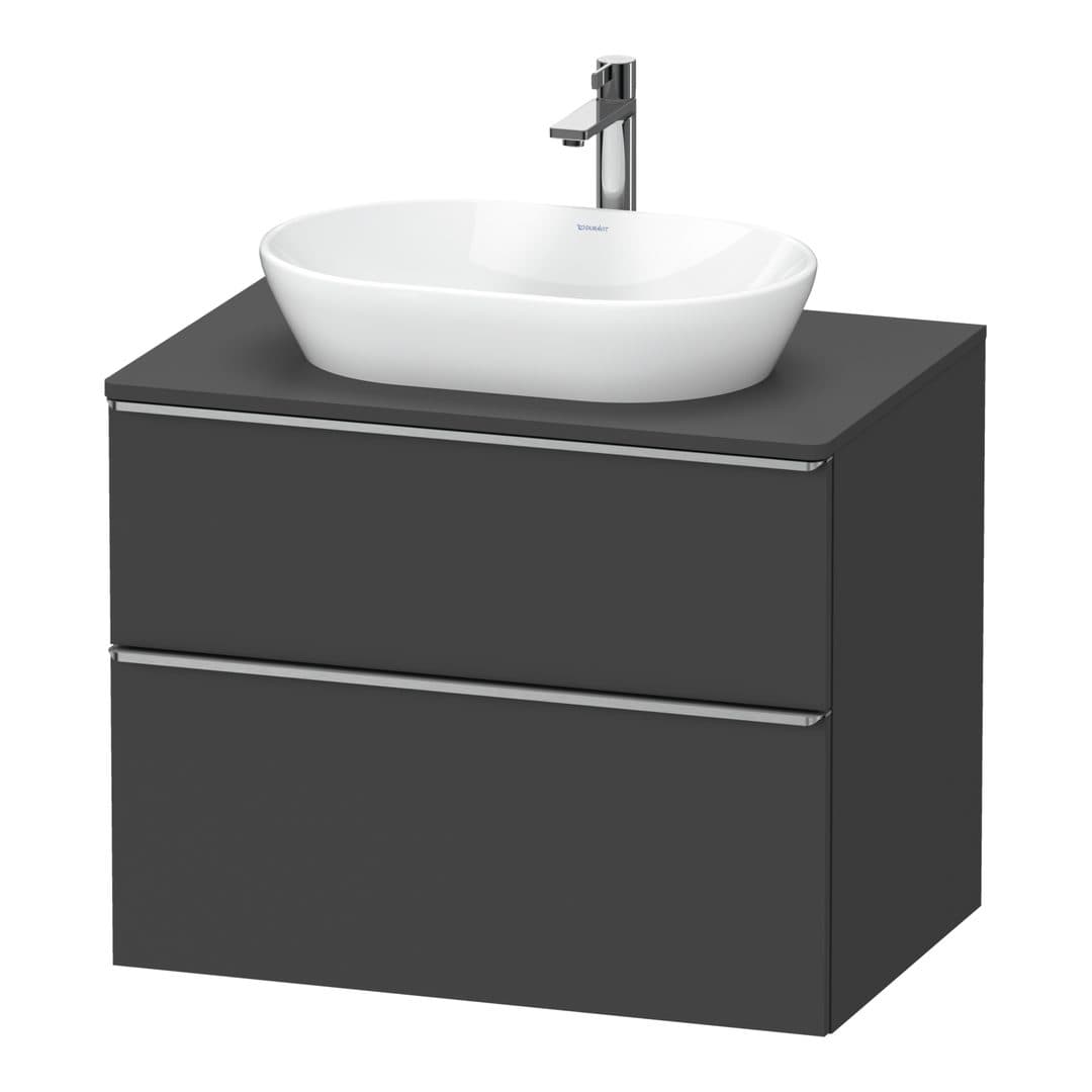 Duravit D-Neo – Έπιπλο Νιπτήρα – 800 mm, για κονσόλα, 2 συρτάρια, νιπτήρας κέντρο, Stainless steel Brushed – Graphite Matt, Decor (DE4967070490000)