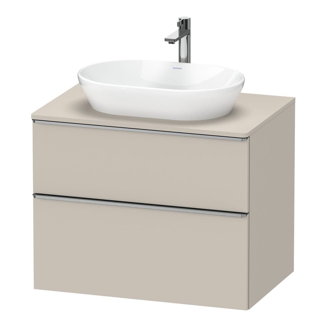Duravit D-Neo – Έπιπλο Νιπτήρα – 800 mm, για κονσόλα, 2 συρτάρια, νιπτήρας κέντρο, Stainless steel Brushed – Taupe Matt, Decor (DE4967070910000)
