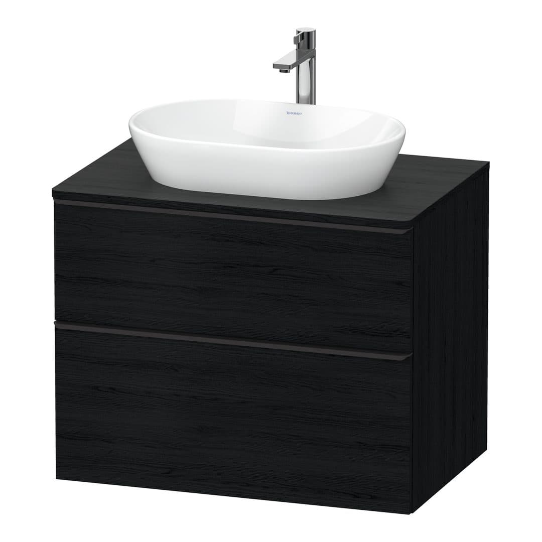 Duravit D-Neo – Έπιπλο Νιπτήρα – 800 mm, για κονσόλα, 2 συρτάρια, νιπτήρας κέντρο, Diamond black Matt – Black oak Matt, Decor (DE49670BD160000)