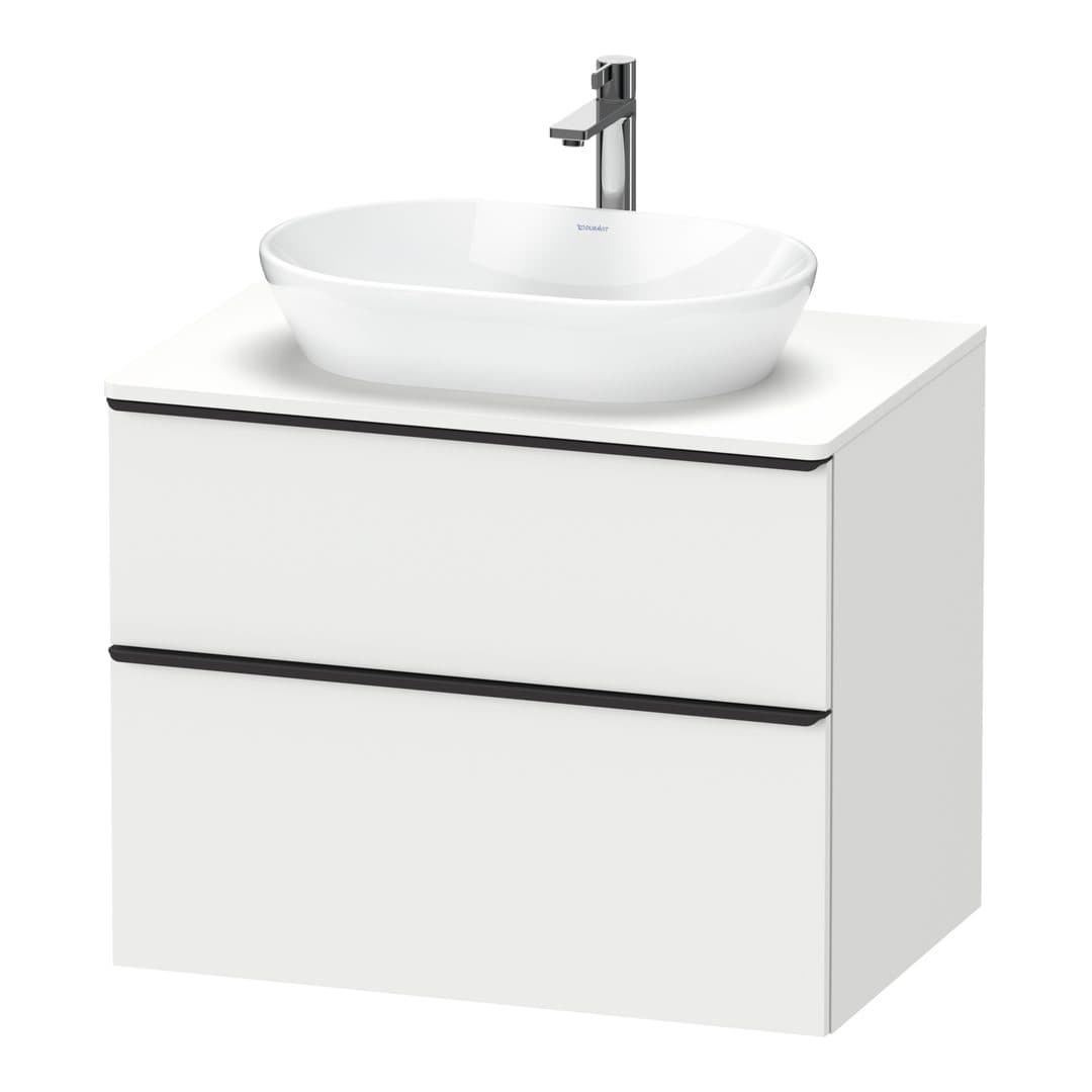 Duravit D-Neo – Έπιπλο Νιπτήρα – 800 mm, για κονσόλα, 2 συρτάρια, νιπτήρας κέντρο, Diamond black Matt – White Matt, Decor (DE49670BD180000)