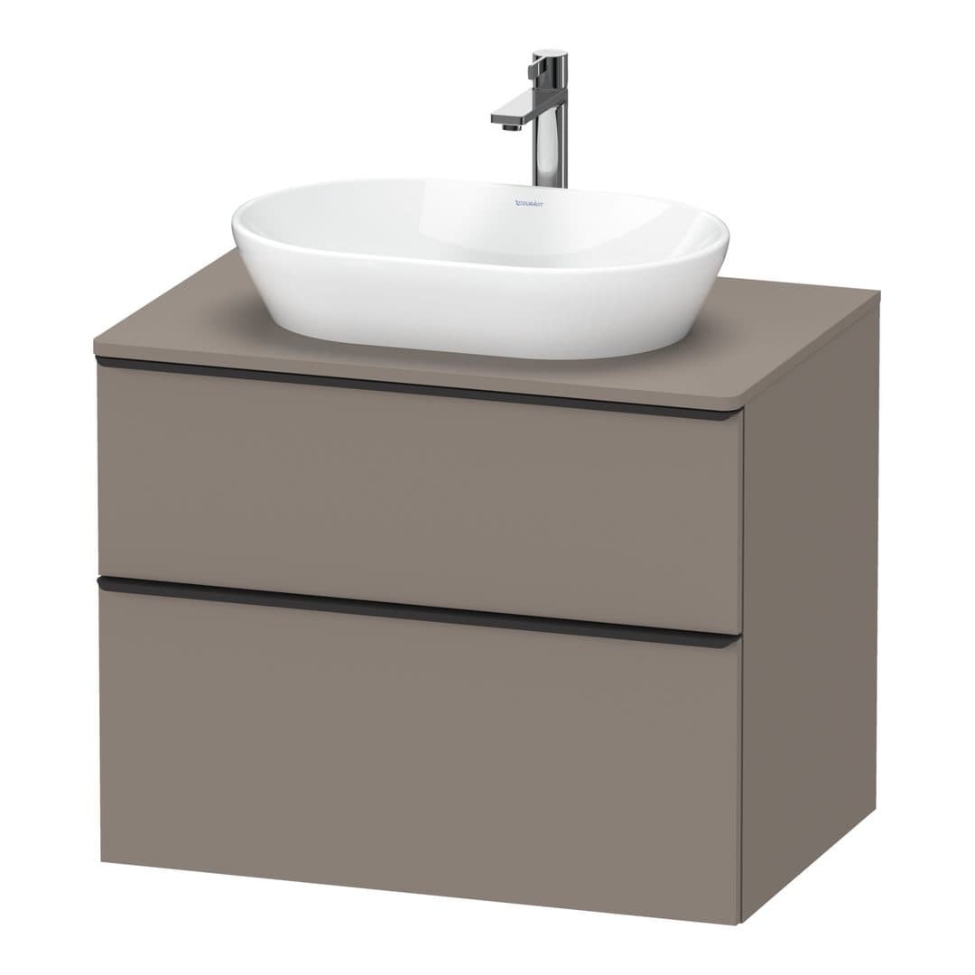 Duravit D-Neo – Έπιπλο Νιπτήρα – 800 mm, για κονσόλα, 2 συρτάρια, νιπτήρας κέντρο, Diamond black Matt – Basalte Matt, Decor (DE49670BD430000)