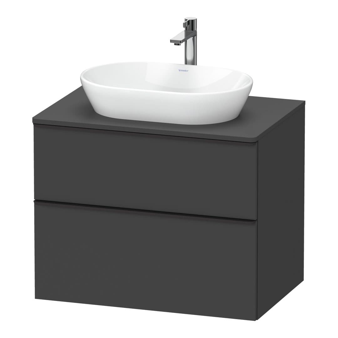Duravit D-Neo – Έπιπλο Νιπτήρα – 800 mm, για κονσόλα, 2 συρτάρια, νιπτήρας κέντρο, Diamond black Matt – Graphite Matt, Decor (DE49670BD490000)