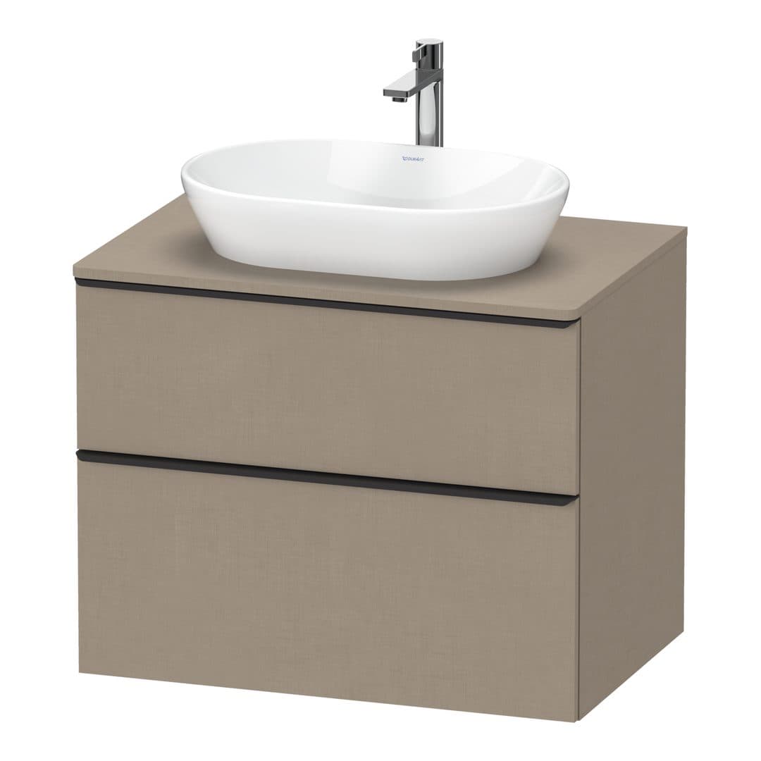 Duravit D-Neo – Έπιπλο Νιπτήρα – 800 mm, για κονσόλα, 2 συρτάρια, νιπτήρας κέντρο, Diamond black Matt – Linen Matt, Decor (DE49670BD750000)