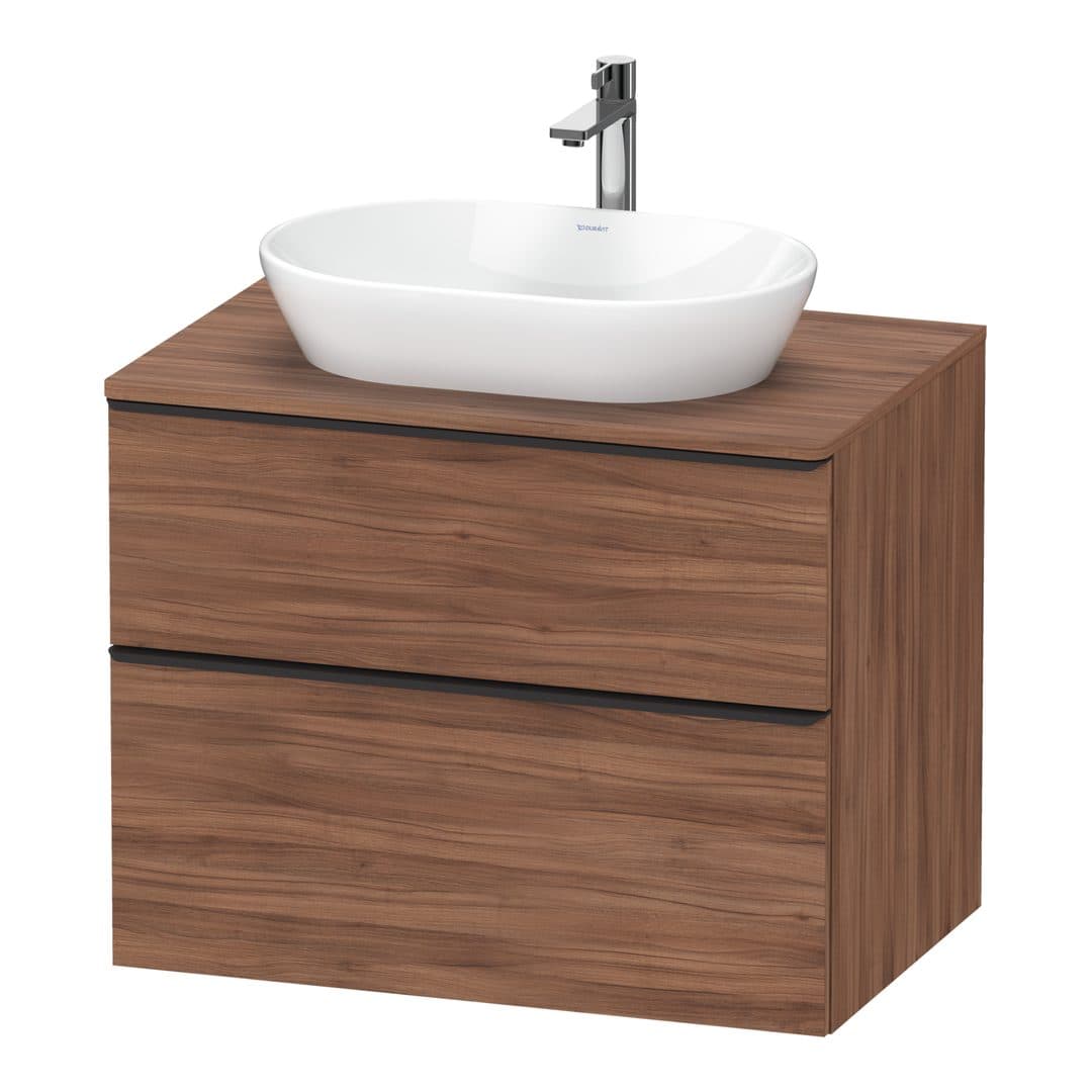 Duravit D-Neo – Έπιπλο Νιπτήρα – 800 mm, για κονσόλα, 2 συρτάρια, νιπτήρας κέντρο, Diamond black Matt – Walnut Matt, Decor (DE49670BD790000)