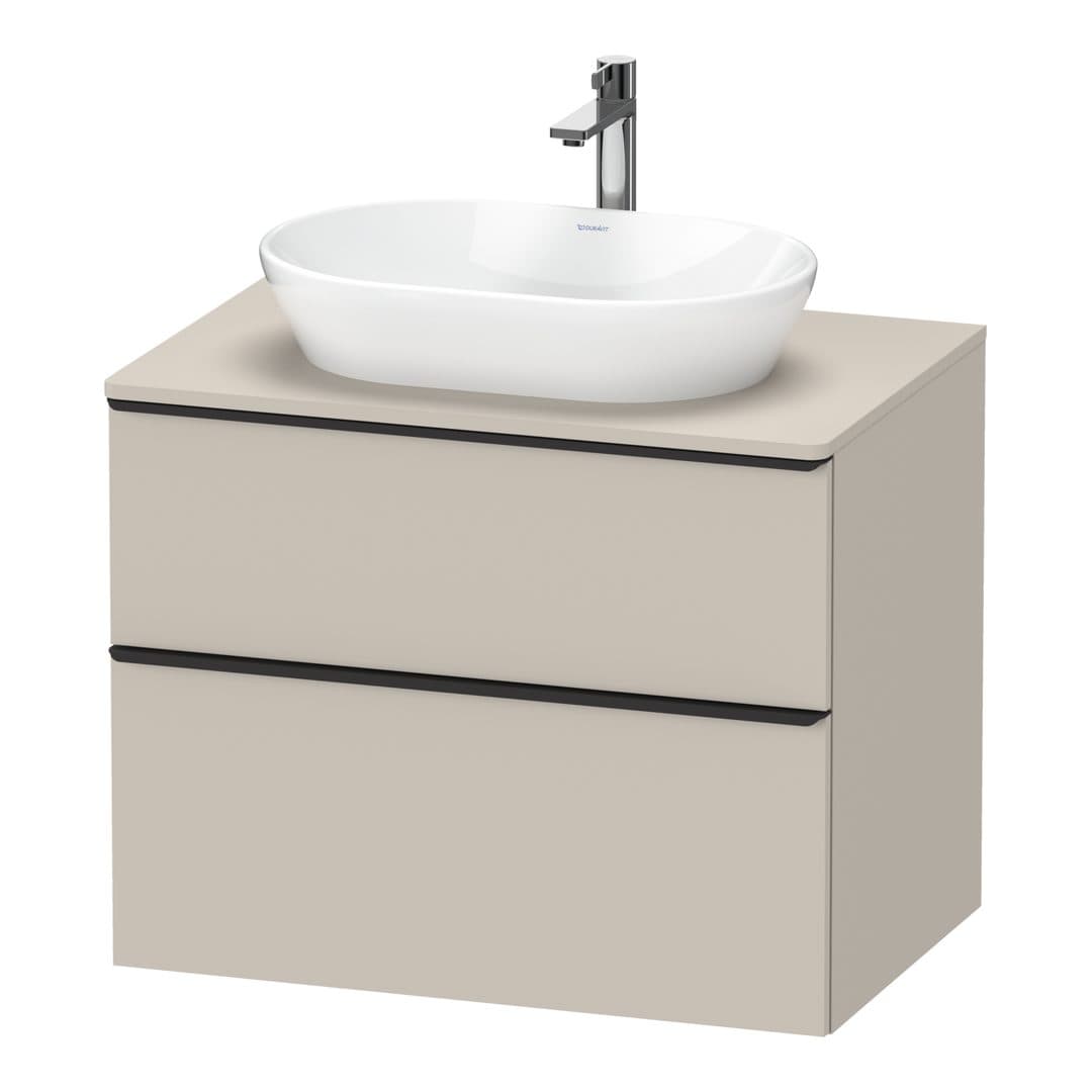 Duravit D-Neo – Έπιπλο Νιπτήρα – 800 mm, για κονσόλα, 2 συρτάρια, νιπτήρας κέντρο, Diamond black Matt – Taupe Matt, Decor (DE49670BD910000)