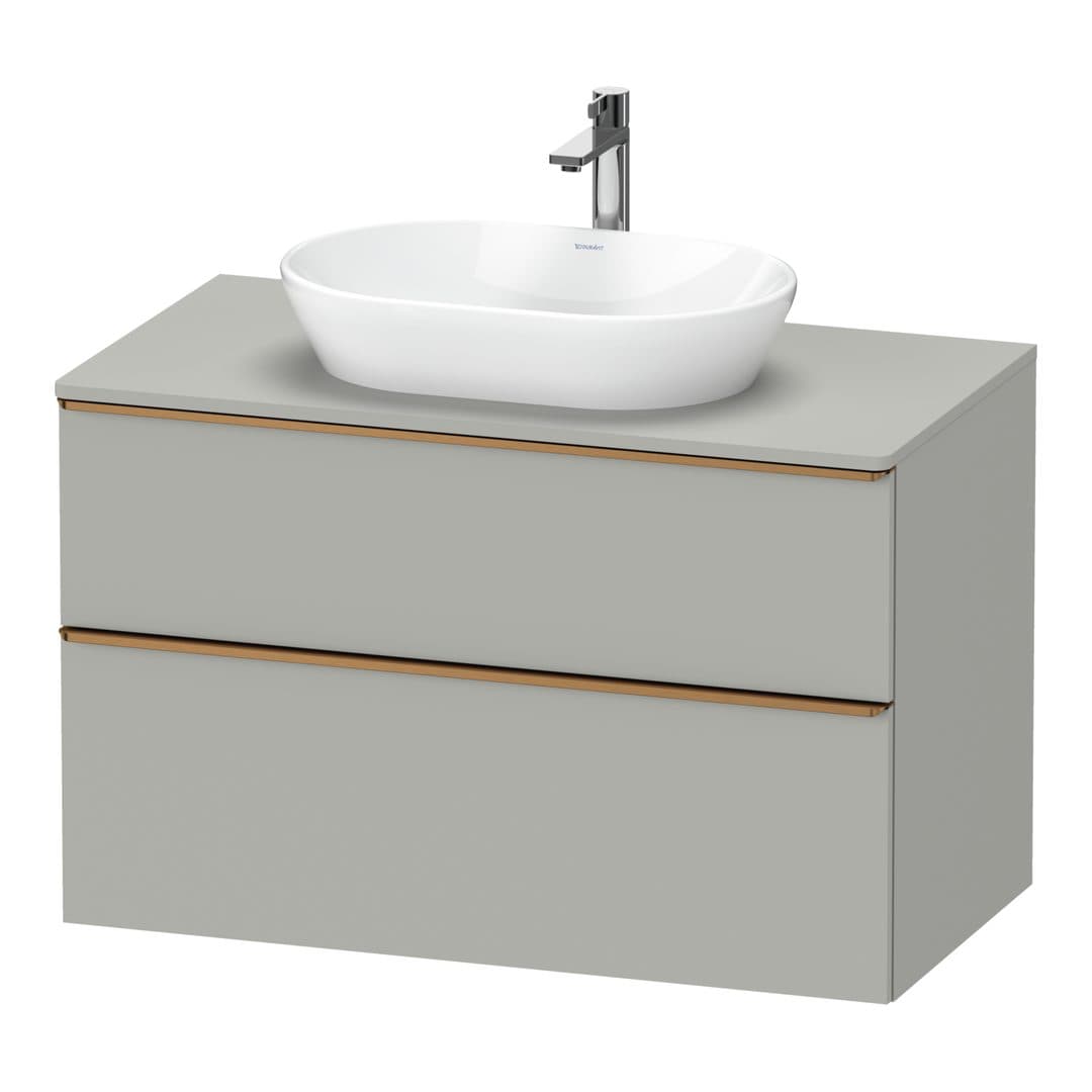 Duravit D-Neo – Έπιπλο Νιπτήρα – 1000 mm, για κονσόλα, 2 συρτάρια, νιπτήρας κέντρο, Bronze Brushed – Concrete grey Matt, Decor (DE4968004070000)