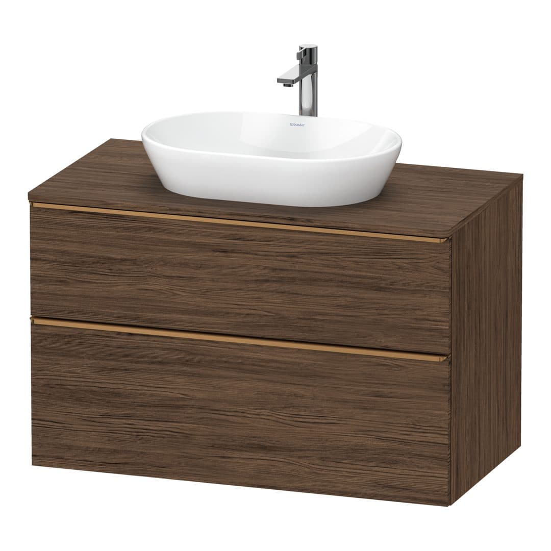 Duravit D-Neo – Έπιπλο Νιπτήρα – 1000 mm, για κονσόλα, 2 συρτάρια, νιπτήρας κέντρο, Bronze Brushed – Walnut dark Matt, Decor (DE4968004210000)