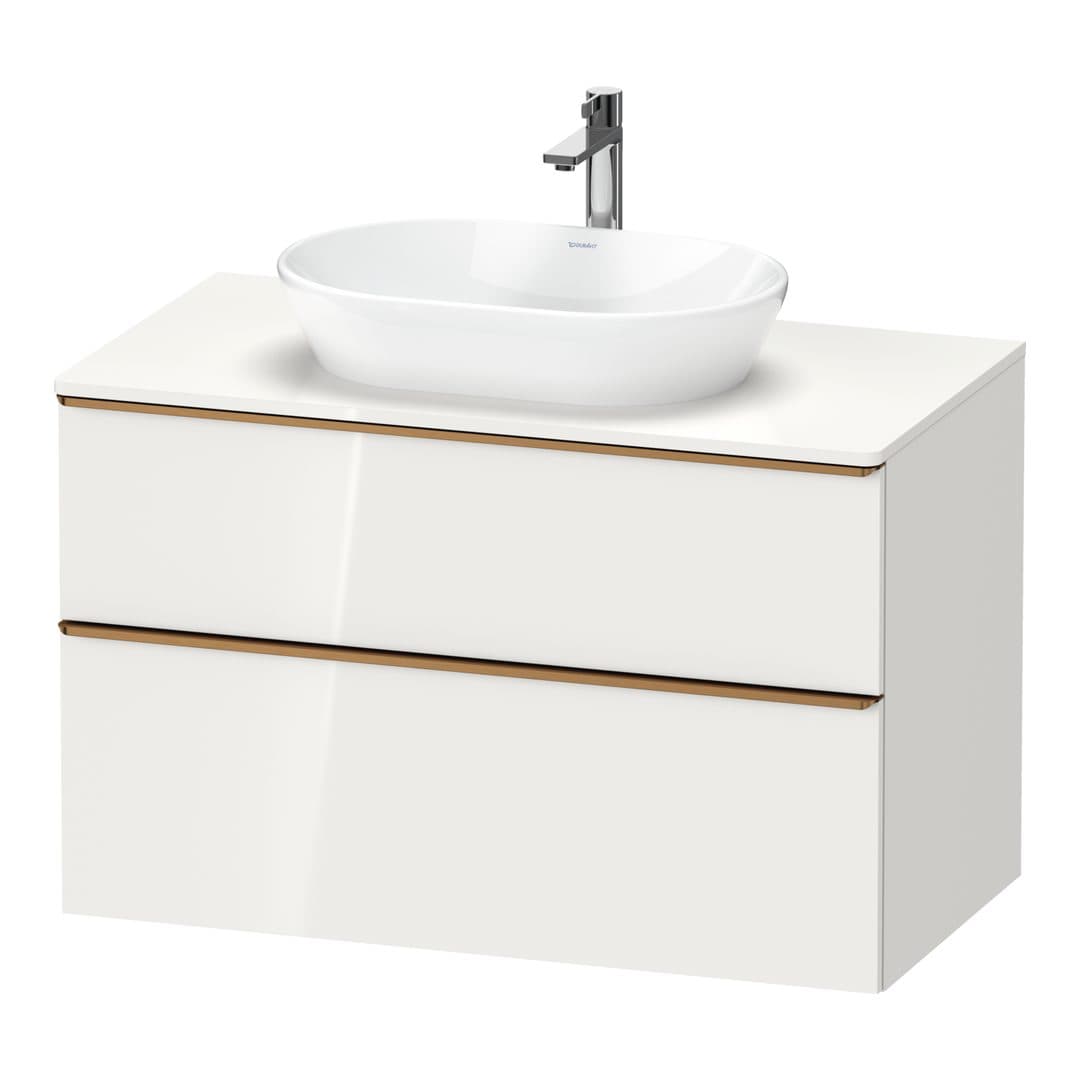 Duravit D-Neo – Έπιπλο Νιπτήρα – 1000 mm, για κονσόλα, 2 συρτάρια, νιπτήρας κέντρο, Bronze Brushed – White High Gloss, Decor (DE4968004220000)