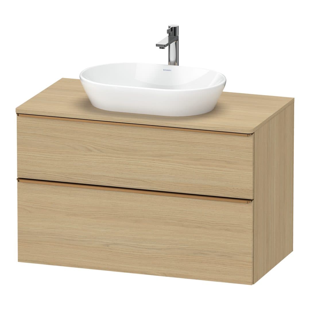 Duravit D-Neo – Έπιπλο Νιπτήρα – 1000 mm, για κονσόλα, 2 συρτάρια, νιπτήρας κέντρο, Bronze Brushed – Natural oak, Decor (DE4968004300000)