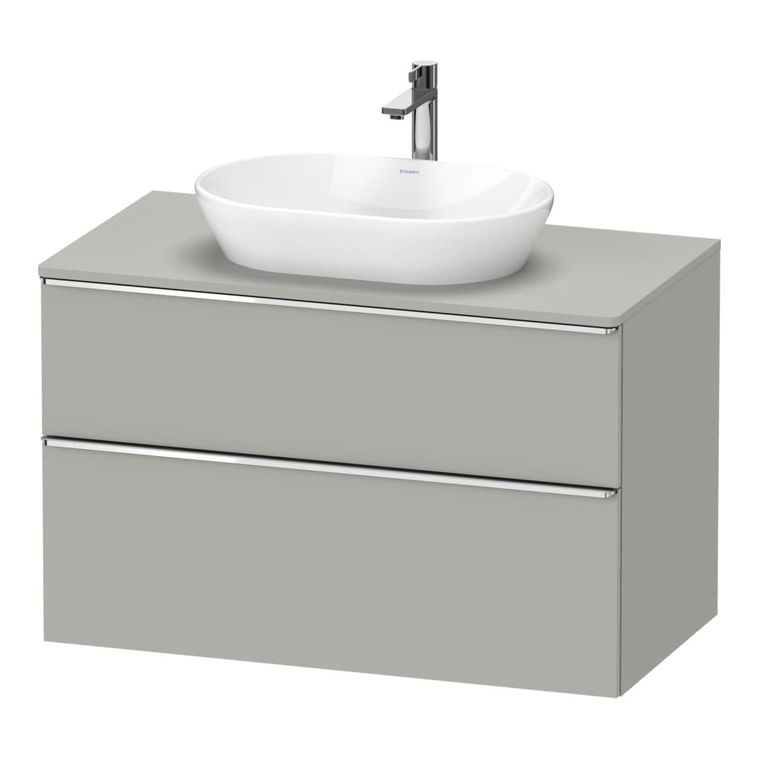 Duravit D-Neo – Έπιπλο Νιπτήρα – 1000 mm, για κονσόλα, 2 συρτάρια, νιπτήρας κέντρο, Chrome High Gloss – Concrete grey Matt, Decor (DE4968010070000)