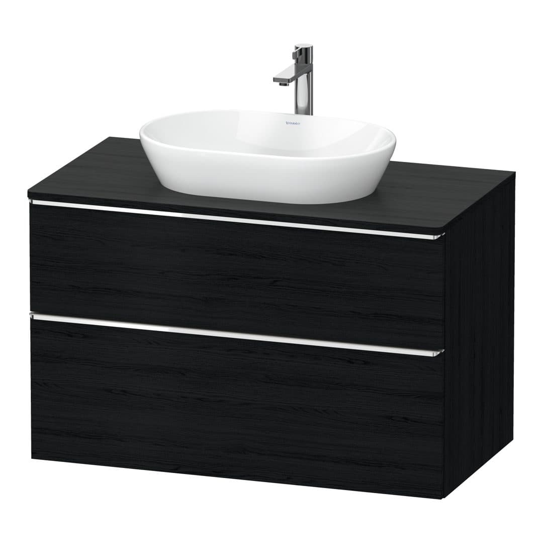 Duravit D-Neo – Έπιπλο Νιπτήρα – 1000 mm, για κονσόλα, 2 συρτάρια, νιπτήρας κέντρο, Chrome High Gloss – Black oak Matt, Decor (DE4968010160000)