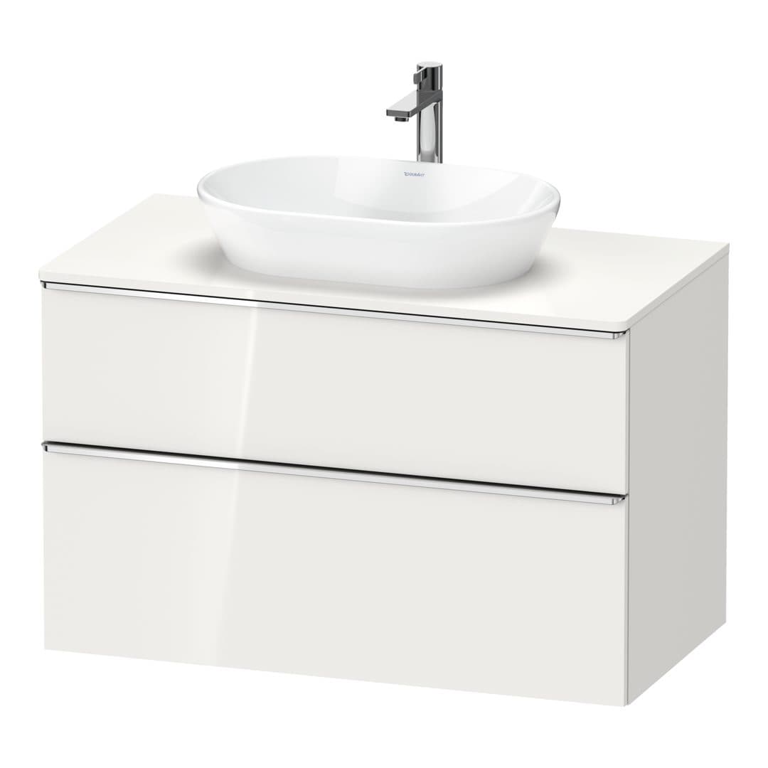 Duravit D-Neo – Έπιπλο Νιπτήρα – 1000 mm, για κονσόλα, 2 συρτάρια, νιπτήρας κέντρο, Chrome High Gloss – White High Gloss, Decor (DE4968010220000)