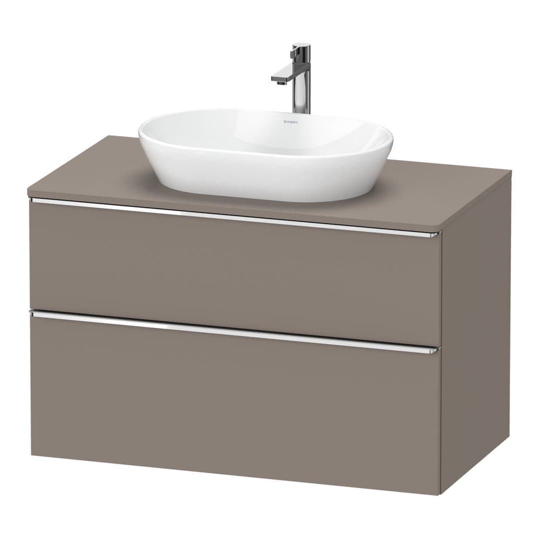 Duravit D-Neo – Έπιπλο Νιπτήρα – 1000 mm, για κονσόλα, 2 συρτάρια, νιπτήρας κέντρο, Chrome High Gloss – Basalte Matt, Decor (DE4968010430000)