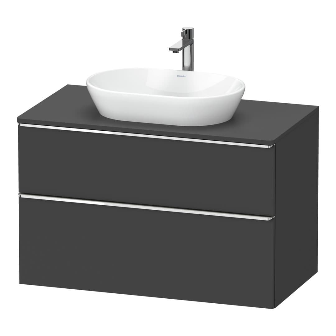 Duravit D-Neo – Έπιπλο Νιπτήρα – 1000 mm, για κονσόλα, 2 συρτάρια, νιπτήρας κέντρο, Chrome High Gloss – Graphite Matt, Decor (DE4968010490000)