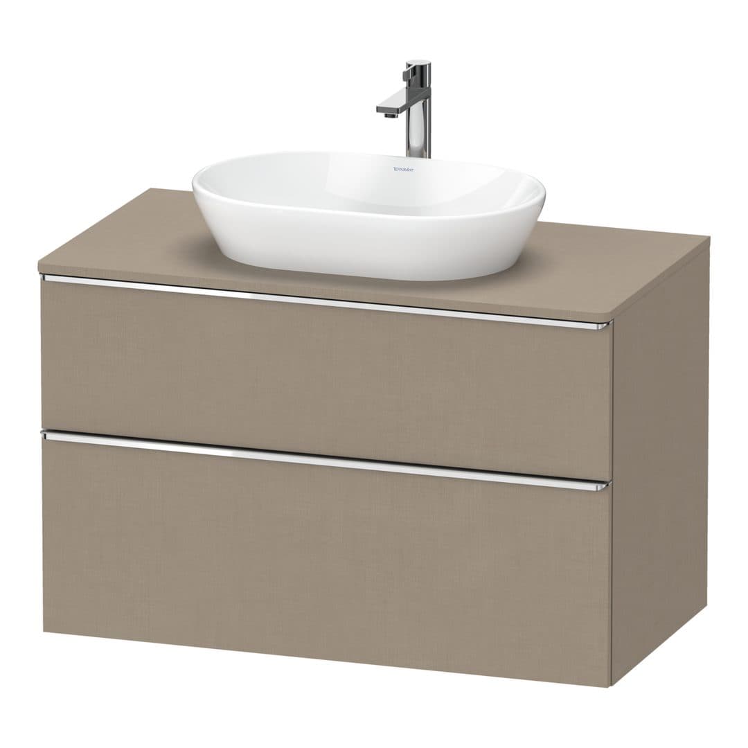Duravit D-Neo – Έπιπλο Νιπτήρα – 1000 mm, για κονσόλα, 2 συρτάρια, νιπτήρας κέντρο, Chrome High Gloss – Linen Matt, Decor (DE4968010750000)