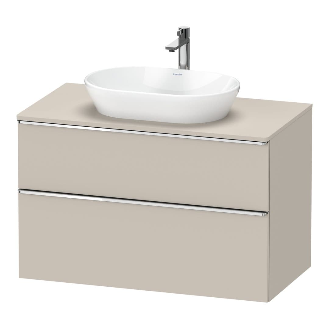 Duravit D-Neo – Έπιπλο Νιπτήρα – 1000 mm, για κονσόλα, 2 συρτάρια, νιπτήρας κέντρο, Chrome High Gloss – Taupe Matt, Decor (DE4968010910000)