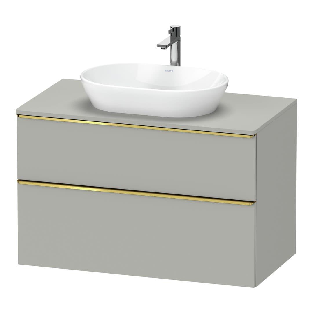 Duravit D-Neo – Έπιπλο Νιπτήρα – 1000 mm, για κονσόλα, 2 συρτάρια, νιπτήρας κέντρο, Gold Polished – Concrete grey Matt, Decor (DE4968034070000)