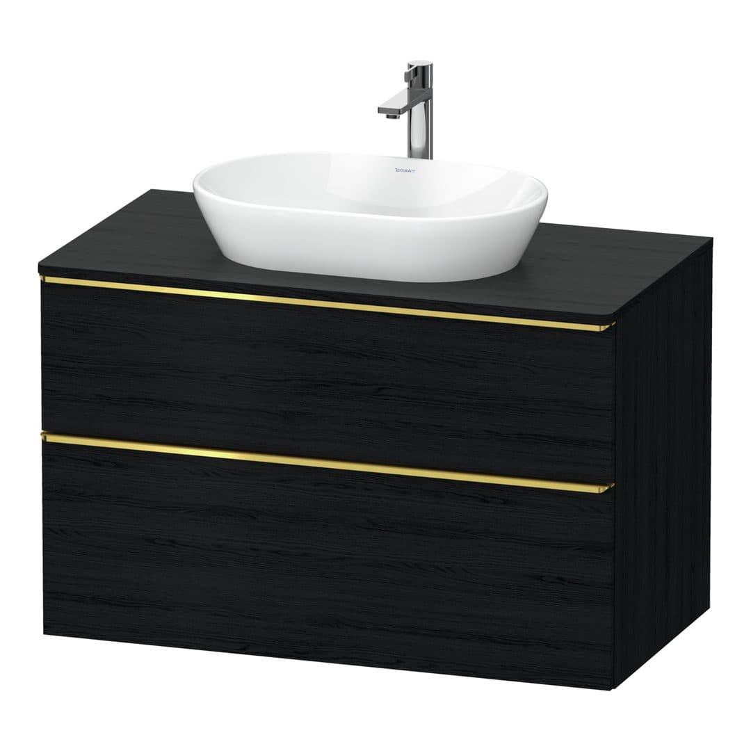 Duravit D-Neo – Έπιπλο Νιπτήρα – 1000 mm, για κονσόλα, 2 συρτάρια, νιπτήρας κέντρο, Gold Polished – Black oak Matt, Decor (DE4968034160000)
