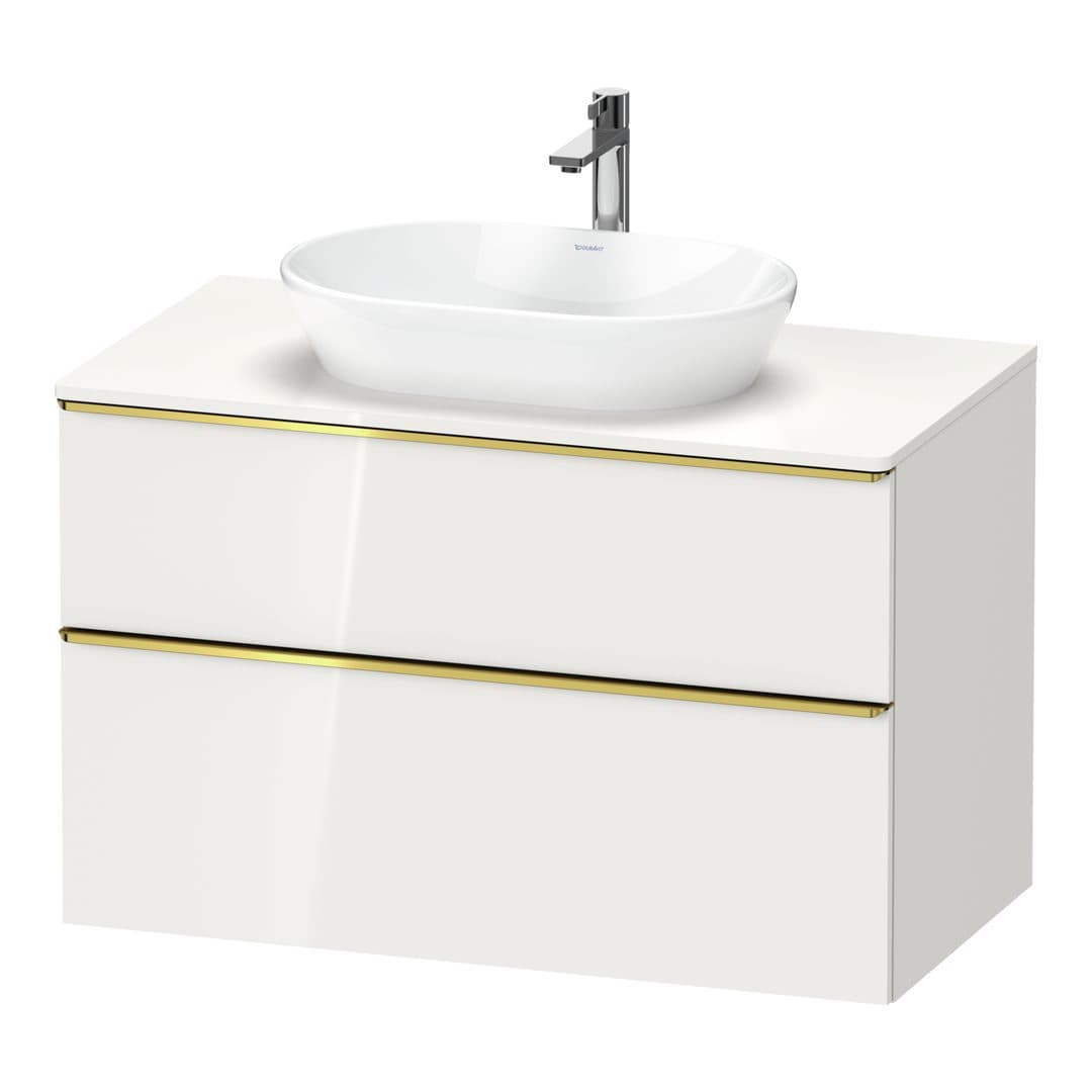 Duravit D-Neo – Έπιπλο Νιπτήρα – 1000 mm, για κονσόλα, 2 συρτάρια, νιπτήρας κέντρο, Gold Polished – White High Gloss, Decor (DE4968034220000)